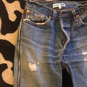 Re/done Levi’s high rise crop zipper sides 25